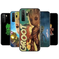 marvel baby groot black soft cover the pooh for huawei nova 8 7 6 se 5t 7i 5i 5z 5 4 4e 3 3i 3e 2i pro phone case cases