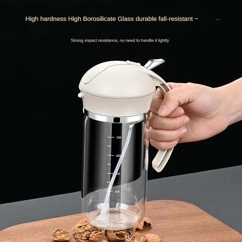 

Kitchen Oil Pouring Bottle, Multifunctional Oil Leakage Grid, Atomized Mist Oil Tank，Household Press Type Spray Glass Oil Pot
