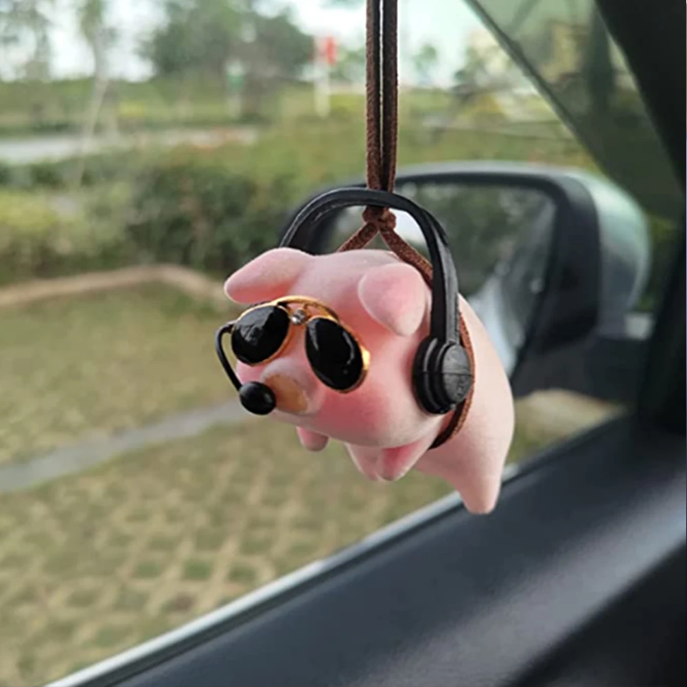 

Cute Pig Car Accessorie Swing Pig Car Pendant Auto Rearview Mirror Pendants Birthday Gift Auto Decoraction Ornaments Coche