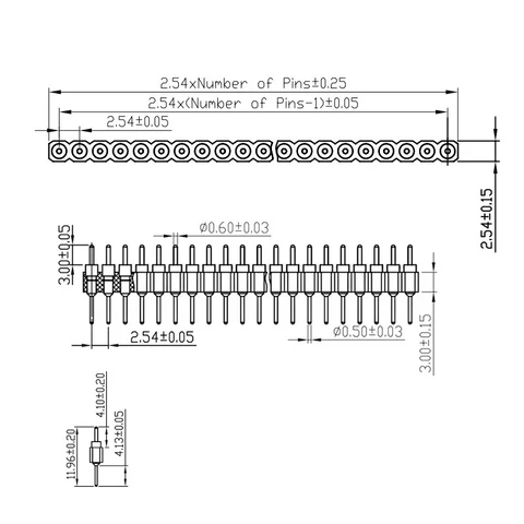 Liludin 2.54mm Pin Header, 40-контактный, 5 пар