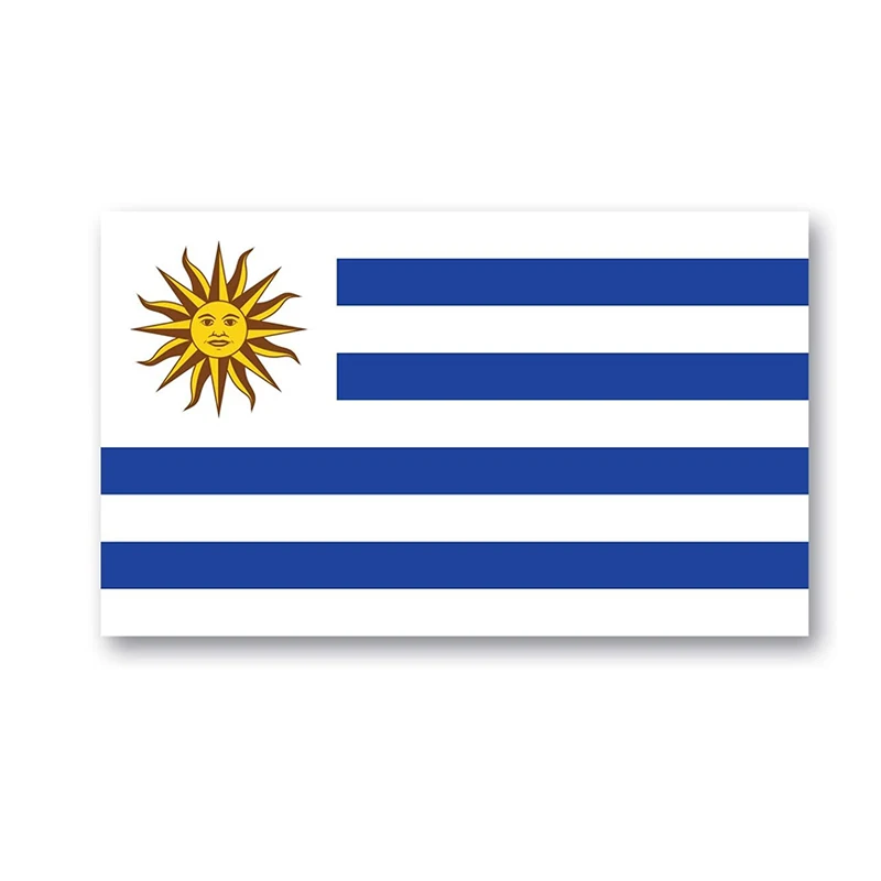 Наклейки на бампер с флагом Уругвайи 3 упаковки из прочного водонепроницаемого