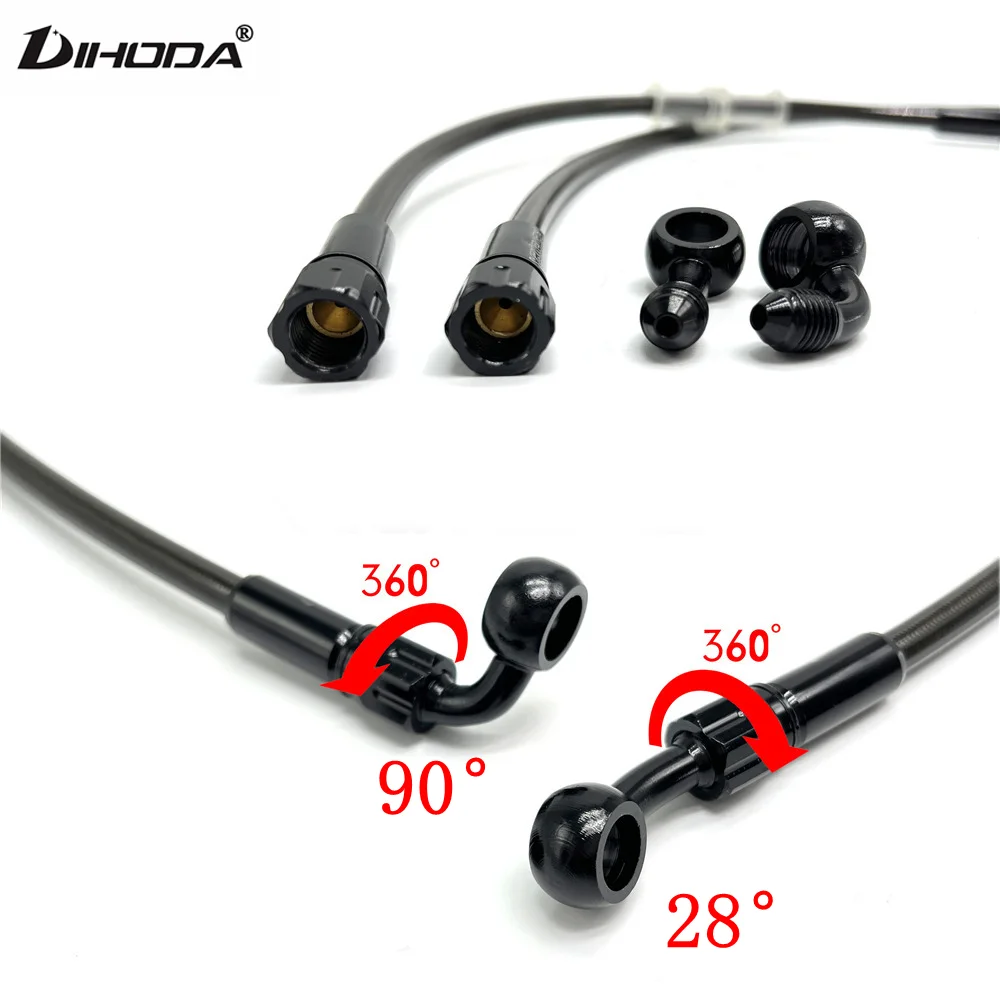 

Универсальный 400-2200 мм 28 ° -90 ° Гидравлический тормозной шланг с оплеткой AN3, труба сцепления, главный цилиндр, трубопровод тормозной массы