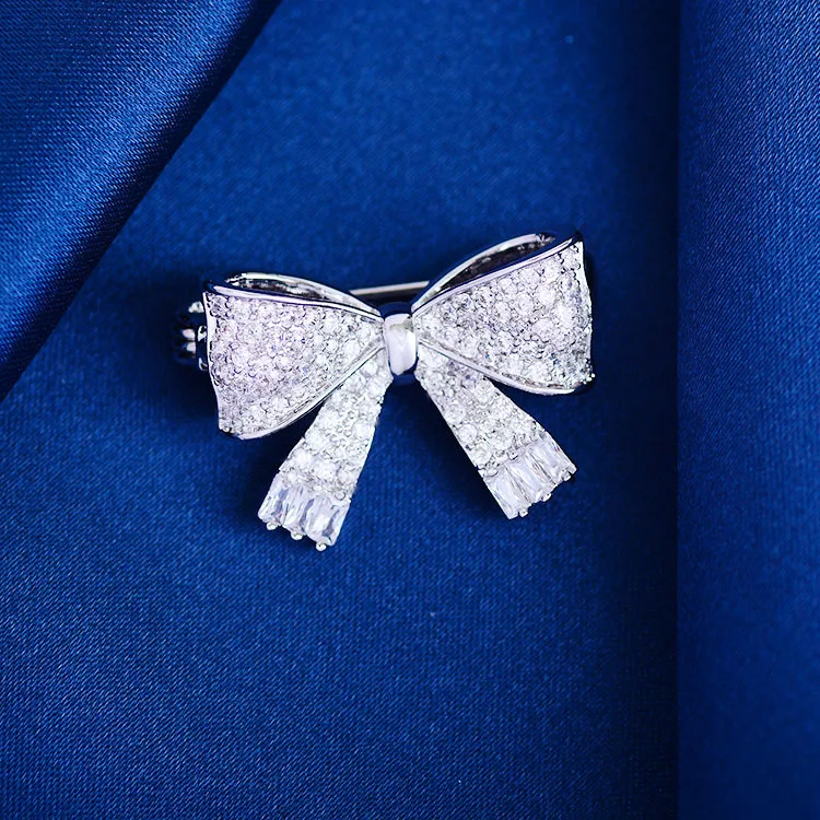 

Simple and Cute Bow Small Brooch Personality Creative V-neck Anti-glare Button Clothing Corner Buckle Accessories Women