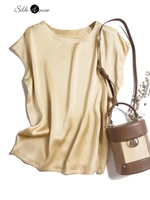 2022 womens summer fashion new wave light circulation luxury expensive raglan sleeve silk satin mulberry silk top