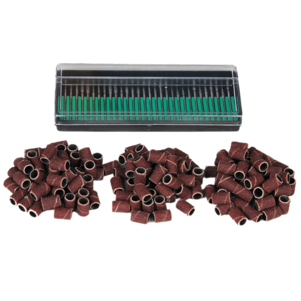 

300 PCS/Set Sanding Bands Drill +30pc Nail File Kit 80" 120" 180" Manicure Pedicure Electric Nail File For Nail Drill Manicure