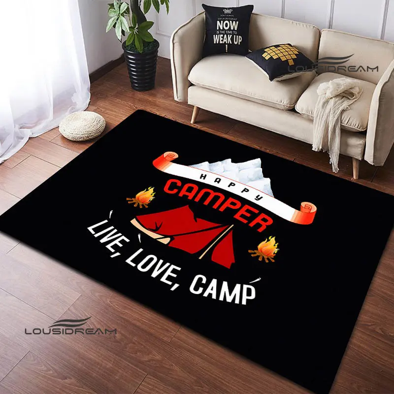 

Camper logo printed carpet picnic carpet non -slip carpet photography prop living room decoration Outdoor carpet birthday gift
