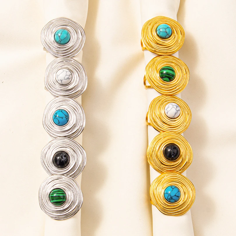 Винтажные Необычные спиральные круглые глазки аксессуары бирюзовые ювелирные