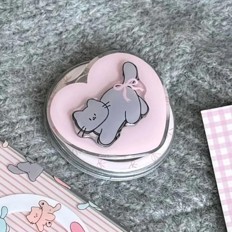 Мультяшный кот Love Heart Серый Розовый бантик для Magsafe Магнитные аксессуары