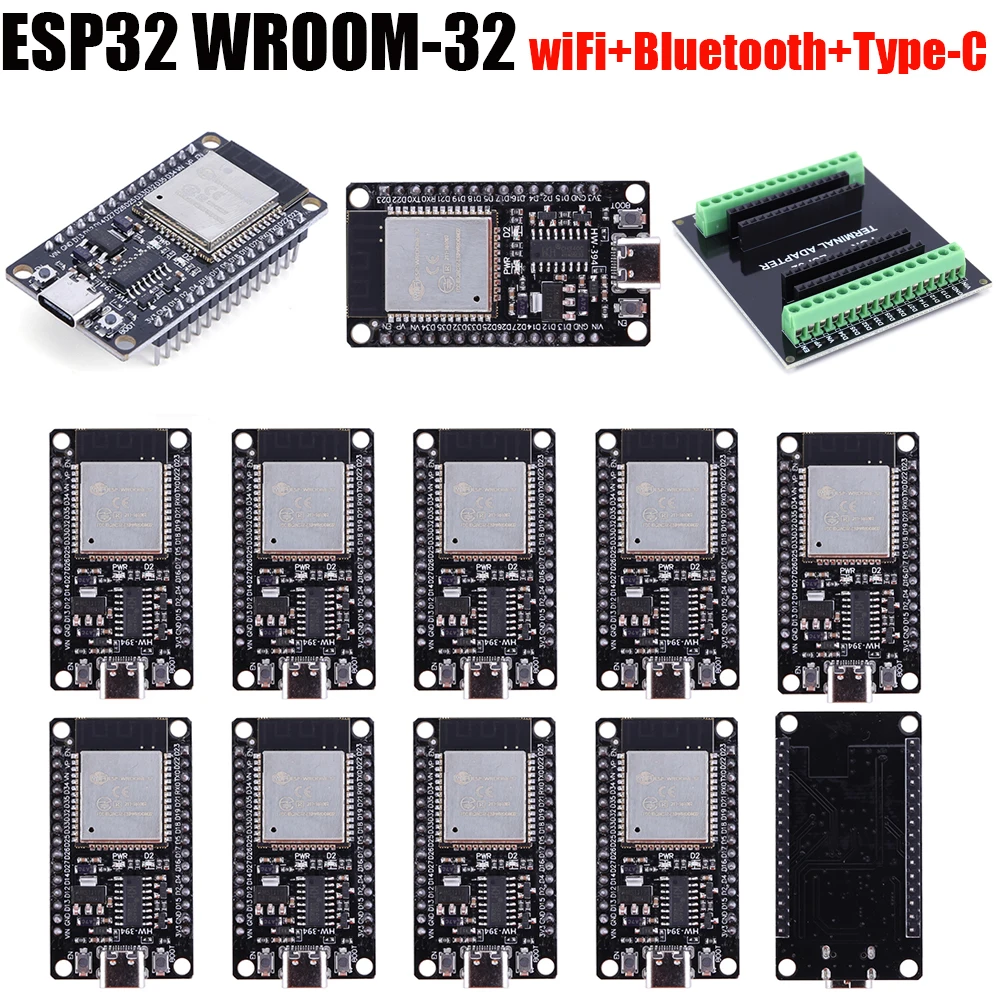 ESP-WROOM-32 ESP32-S Development Board Type C ESP32 Bluetooth Wifi 30Pin ESP32 Nodemcu Bluetooth Module + ESP32 Breakout Board