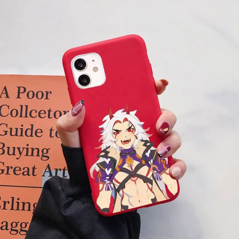 

Babaite Genshin Impact Arataki Itto Phone Case Soft Solid Color for iPhone 11 12 13 mini pro XS MAX 8 7 6 6S Plus X XR
