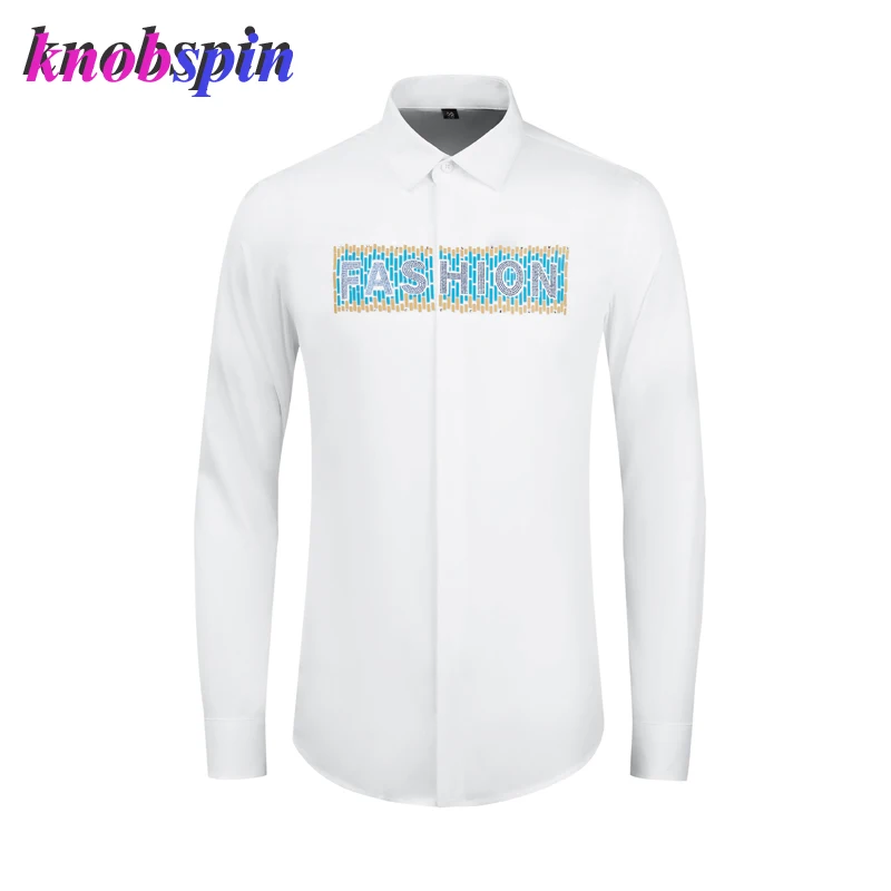 

Kobspin Luxury Drill Shirt Men Casual Slim Long Sleeve Business Male Dress Shirts High Quality Cotton Chemise homme M-4XL