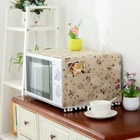 double pocket fabric microwave oven dust cover cotton linen water absorption oil proof towel dust cover home accessories