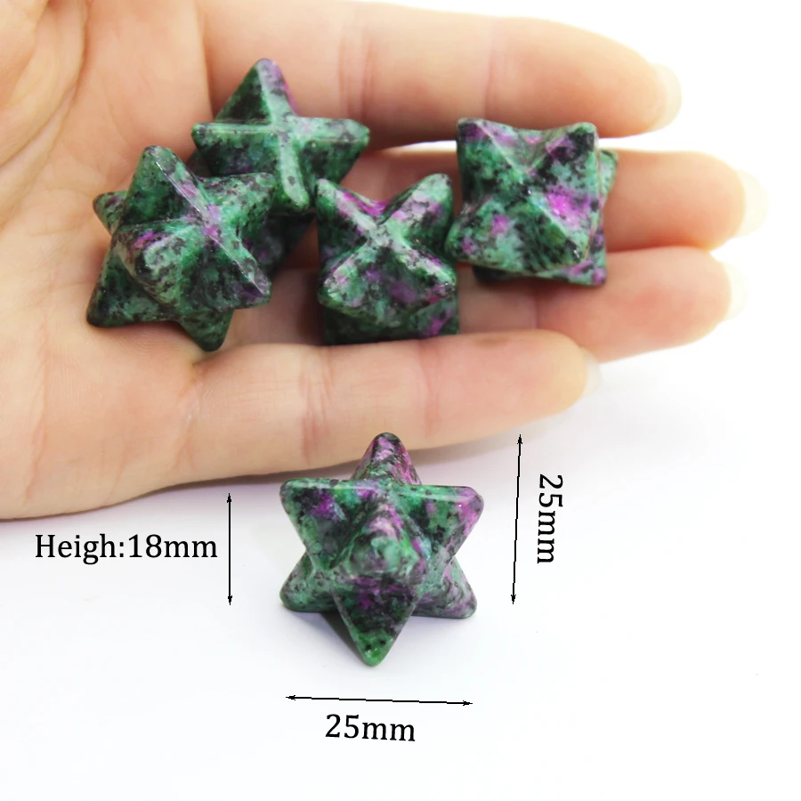 

Натуральный агатовый камень, гексаграмма, 25 мм