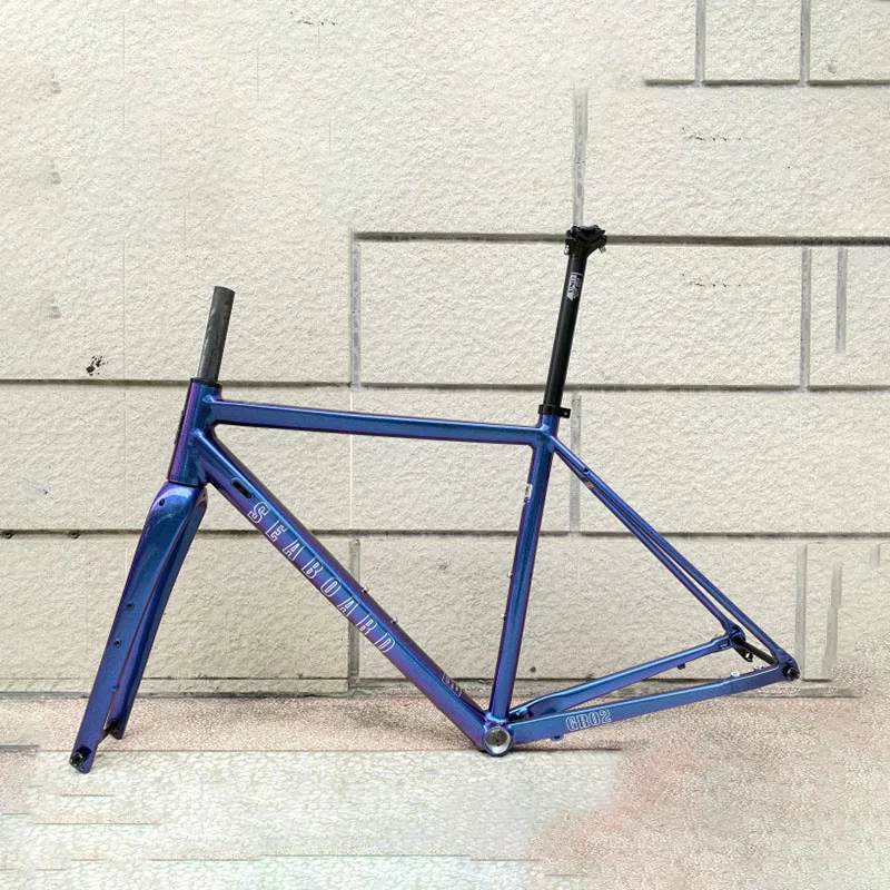 

Gravel Road Bike Frame Set Carbon Fiber Fork 142mm Flat Disc Brake Road Bicycle Frame 700x42C Tire Tsunami велосипедная рама