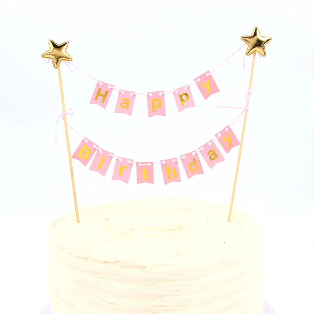 Баннер баннер на день рождения украшение стола золотой торта флаг звезда