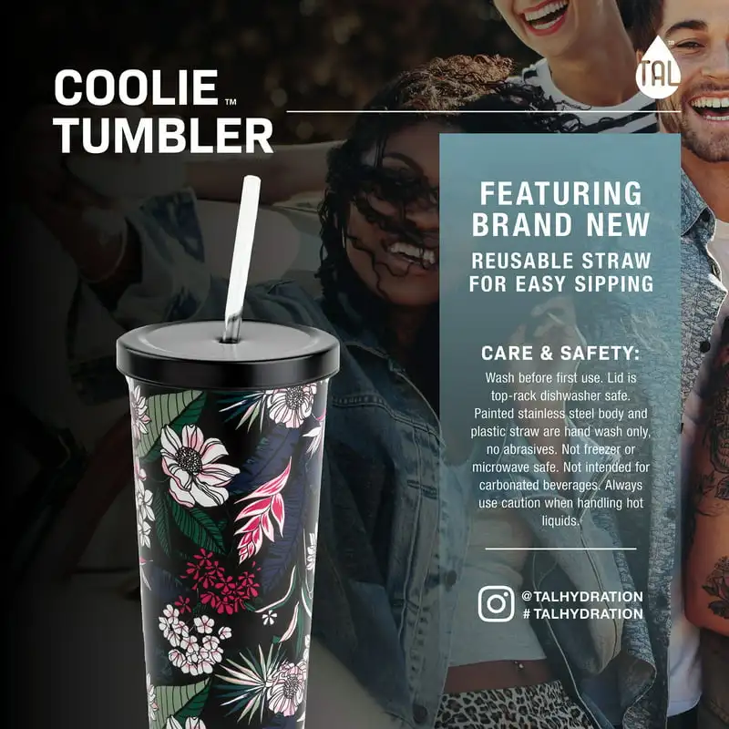 

- Durable, Stylish, Perfect for Everyday Use Durable, Stylish 24 fl oz Steel Black Coolie Tumbler - Perfect for Everyday Use.