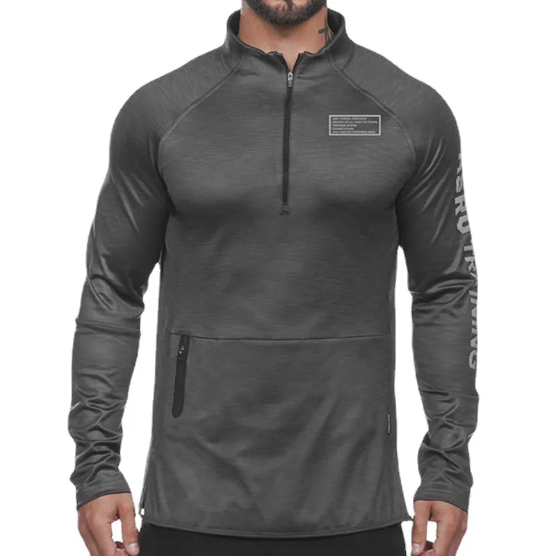 Men's Gym Fitness Sport T Shirt Bodybuilding Workout Long Sleeve Sweatshirt Jogging Sportswear Men Running Training Clothing