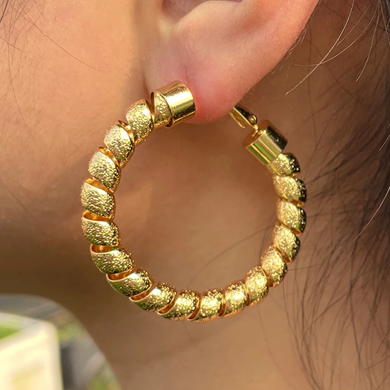 

Vintage Circle Geometric Round Hoop Earrings For Women Girls Trendy Party Jewelry Accessories Gift