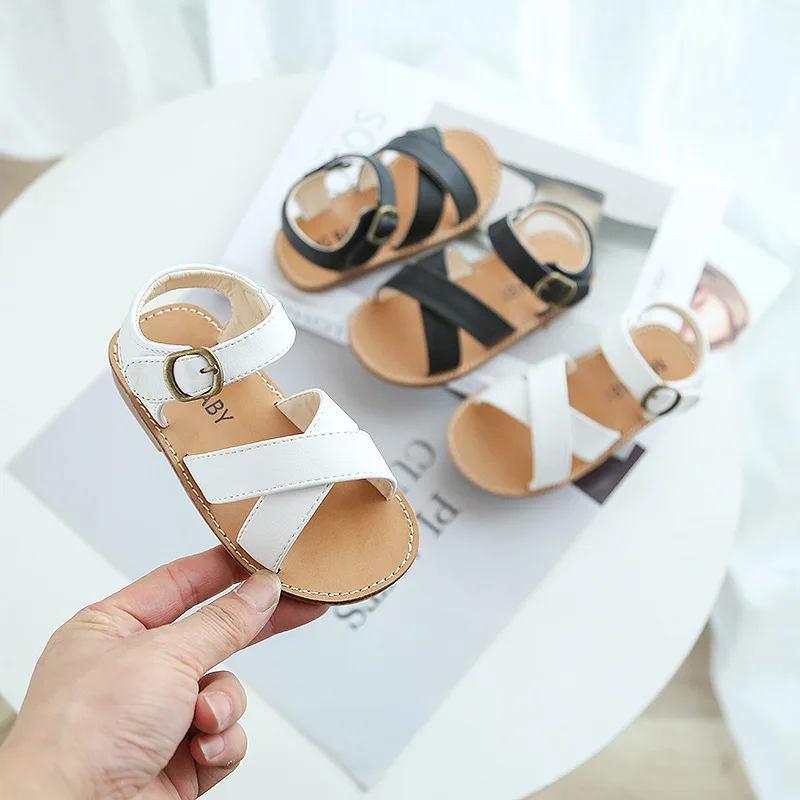 

Женские сандалии 2022, летняя детская пляжная обувь, детские римские сандалии с перекрестной шнуровкой, нескользящая Мягкая простая Стильная...