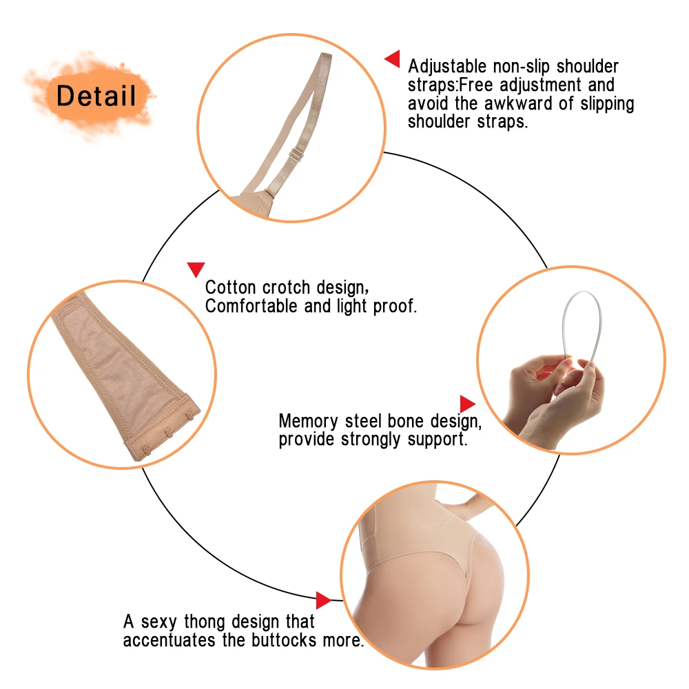 Velssut Bodysuit Shapewear for Women Seamless Body Shaper Slimming Flat Belly Vest Waist Trainer Underwear Tummy Control Thong