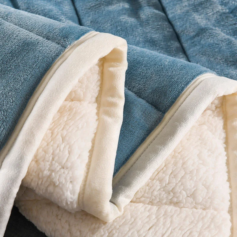 Solid Color Quilted Fleece Blankets And Throws Adult Thick Warm Winter Blanket Super Soft Duvet Comforter Luxury Home Bedding | Дом и сад
