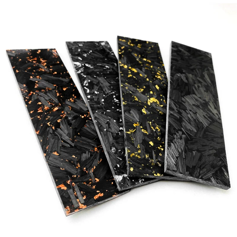 1pc 4 Patterns Marbled CF Carbon Fiber Marble Black Knife Handle Making Material Board Plate New Resin Carbon Crushing Composite