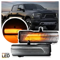 2PCS Front Side Marker Mirror Turn Signal Lamp For Ram 1500DT 2019 2020 2021 2022 Smoked Dynamic LED Sequential Indicator Light