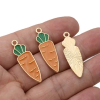 5pcs gold plated enamel carrot charms pendants for jewelry making bracelet necklace diy earrings handmade craft