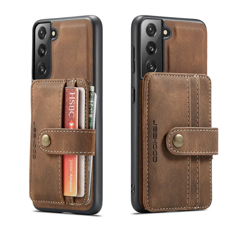 

For Samsung Galaxy S22 Ultra FE 21 20 Plus Note20 Ultra 10 9 8 4G 5G Luxury Magnetic Safe Leather Case Wallet Card Bag Cover
