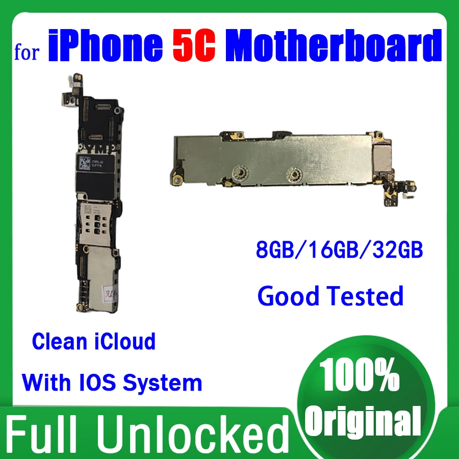 

8GB 16GB 32GB Mainboard For IPhone 5C Motherboard Original Unlocked Clean ICloud Logic Board Full Chips Tested Free Shipping