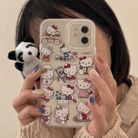 sanrio hello kitty cute cartoon clear phone cases for iphone 13 12 11 pro max mini xr xs max 8 x 7 se 2020 girl shockproof cover
