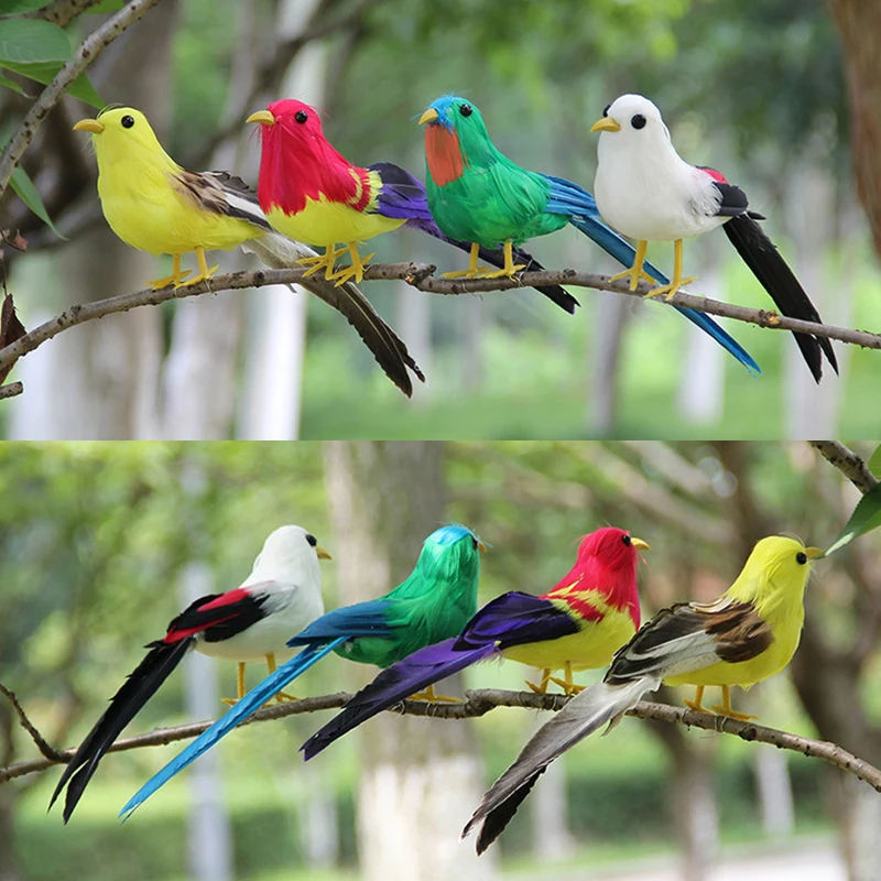 Креативная искусственная птица-попугай Искусственное перо модель фигурка