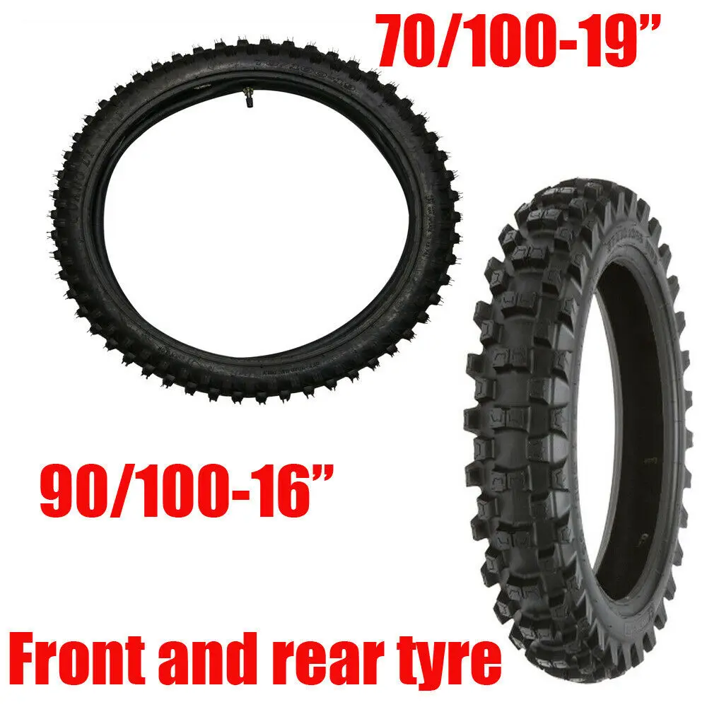 

Motorcycle 16" +19" 70/100-19 & 90/100-16 Front Rear Tire Tube Pit Bike 125/150cc for Apollo TTR125 KX100 CR80 YZ85 Dirt Pit Bik