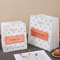 50pcs thank you plastic shopping bags gift bags with handle christmas wedding party bag candy cake wrapping bags packaging bag