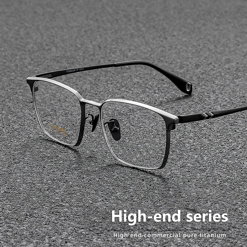 

2023 New Ultra-light Business Pure Titanium Square Glasses Frame Retro Optical Prescription Eyeglasses Men And Woman