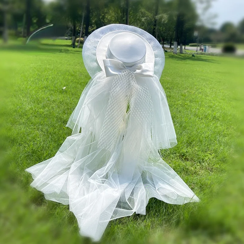 

Новая шляпа в французском стиле с вуалью в стиле ретро для студийной фотосъемки уличных пар свадебная фотография тема ветра одежда для поез...