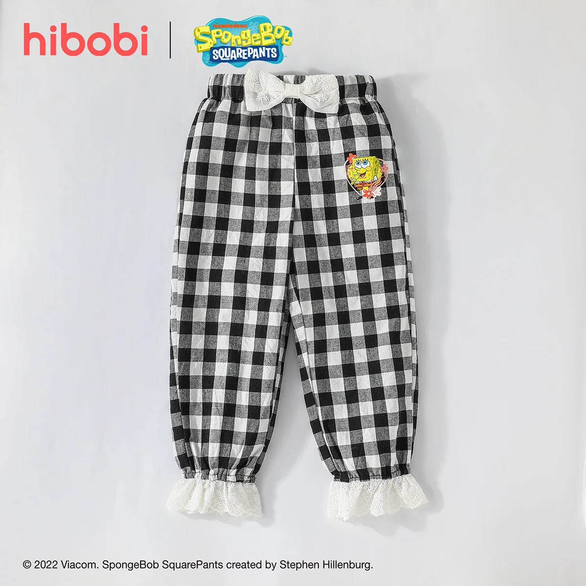 

Hibobi Губка Боб Квадратные брюки × hibobi девочка малыш в клетку с бантом Декор брюки с оборками спортивные брюки детская одежда осенние повседн...