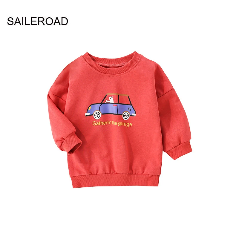 

Новинка осенне-весенней коллекции SAILEROAD, женская одежда из хлопка, верхняя одежда с мультяшными автомобилями для маленьких мальчиков, топы ...