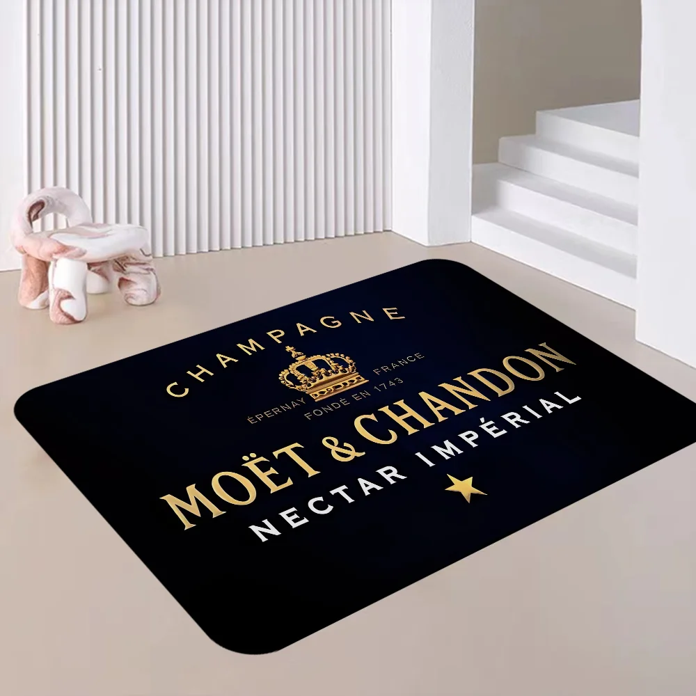 Champagne M-Moet &ampChandon Door Mat Kids Room Bedroom Decoration Balcony Anti-Slip Doormat Living Area Rug