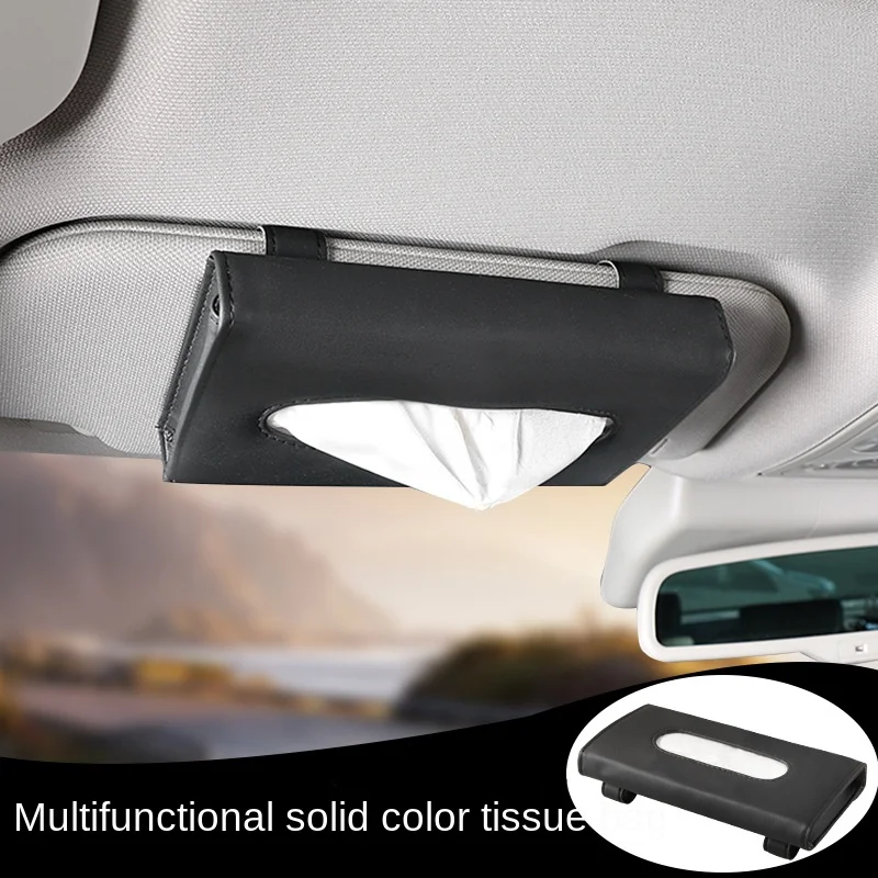 

Car Tissue Box Sun Visor Chair Back Sunroof Car Tissue Box Bag Hanging Creative Leather Car Interior Design Supplies