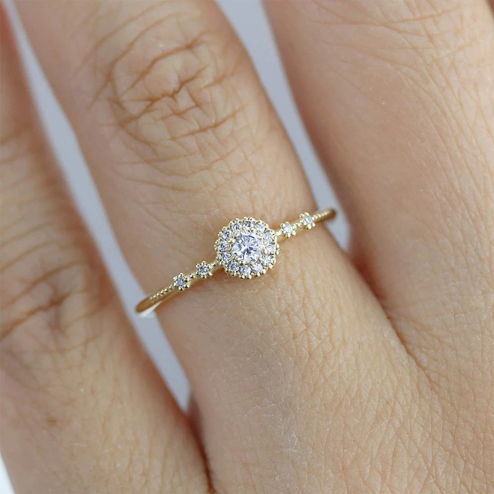 

Женское обручальное кольцо BOAKO Anillo, обручальное кольцо из настоящего стерлингового серебра 925 пробы с круглым цирконием и пятью фианитами, размер 6, 7, 8