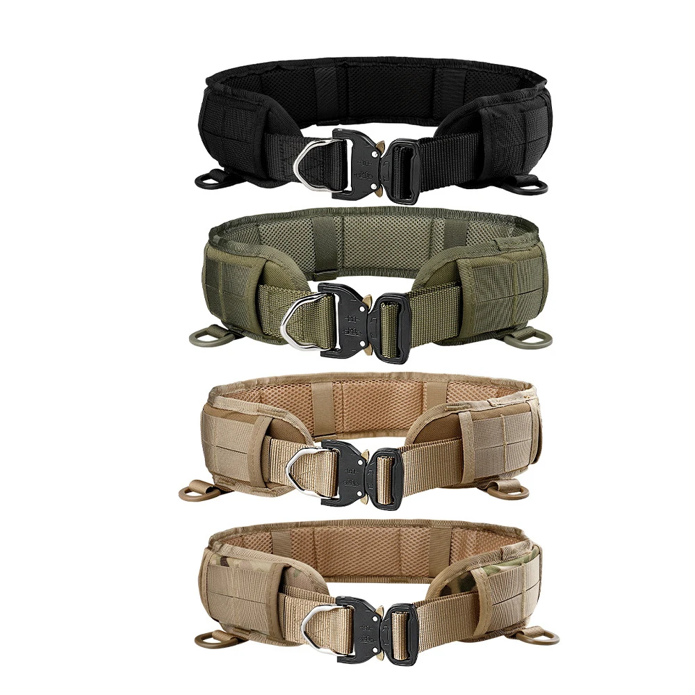 Military Tactical Belt Molle Battle Belt for Men Army Combat Outdoor Hunting Quick Release Buckle Nylon Belts with Inner Outer