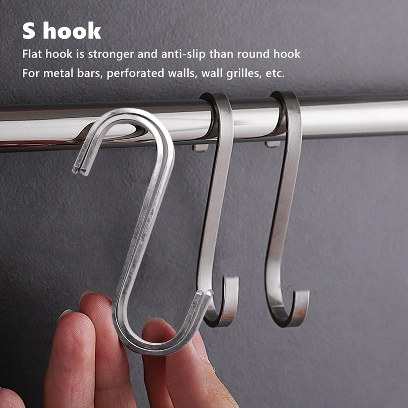 Set Of 10 S Stainless Steel Suspension Hooks For Kitchen Cookware Or Butcher Meat