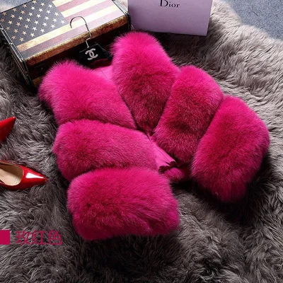 ICCLEK 2019 new imitation fox hair stitched Pu fur vest short rabbit hair vest waistcoat large women's special price