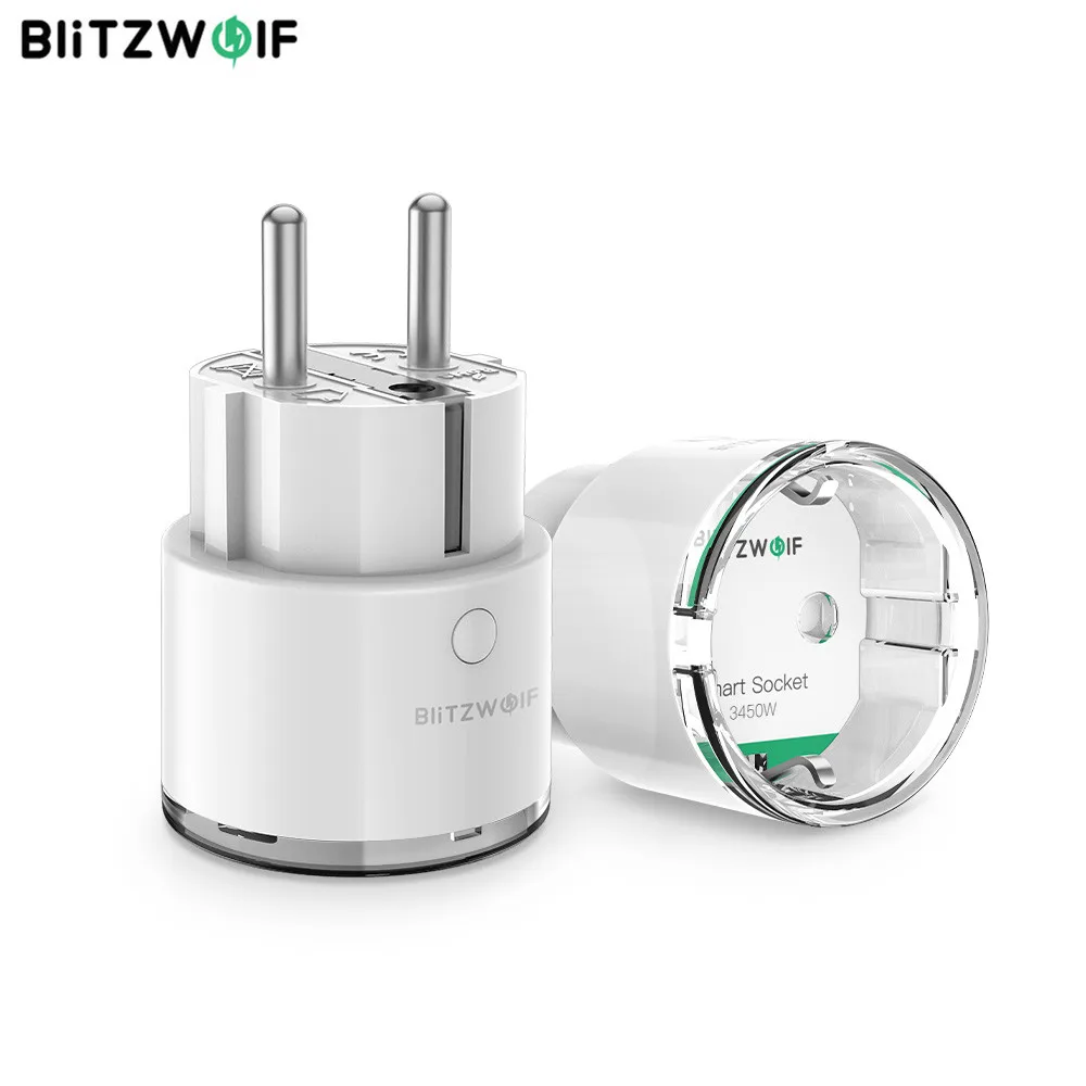 BlitzWolf BW-SHP6 Pro 15A 3450W WiFi Smart Plug Wireless Power Socket Outlet Energy Monitoring No Hub App Remote Control
