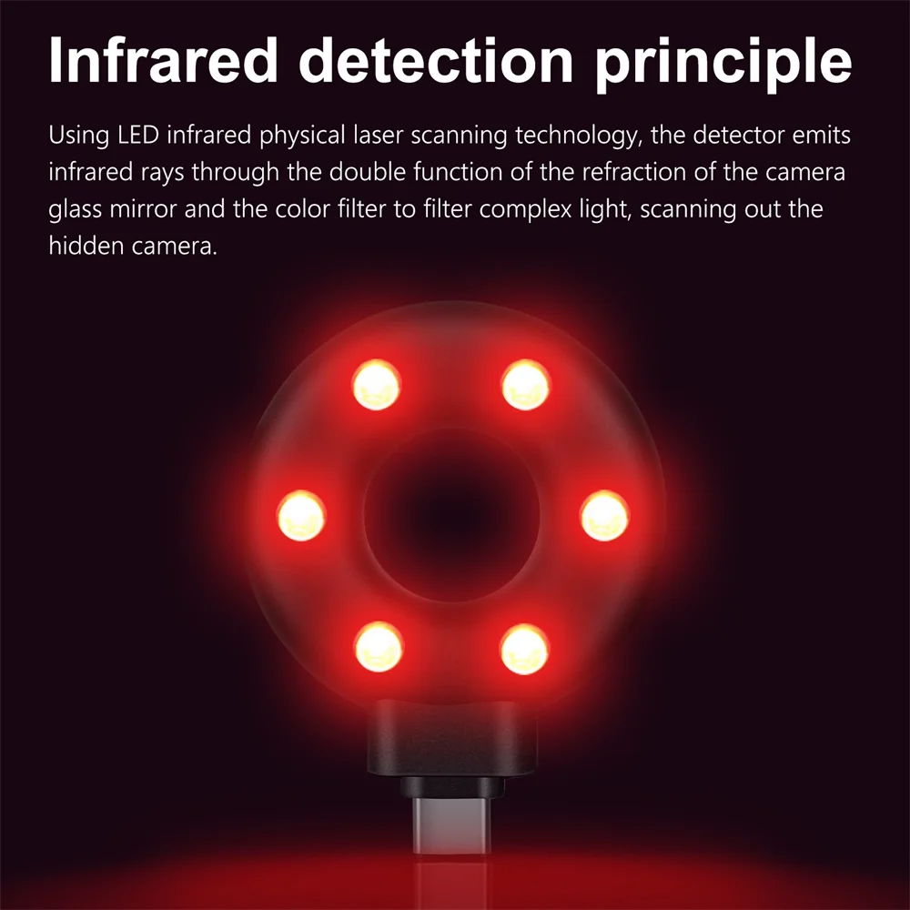 

3-speed Digital Multi-function Detector Portable Anti-peak Light Sensor Prevent Sneak Shooting Infrared Scanning Camera Detector