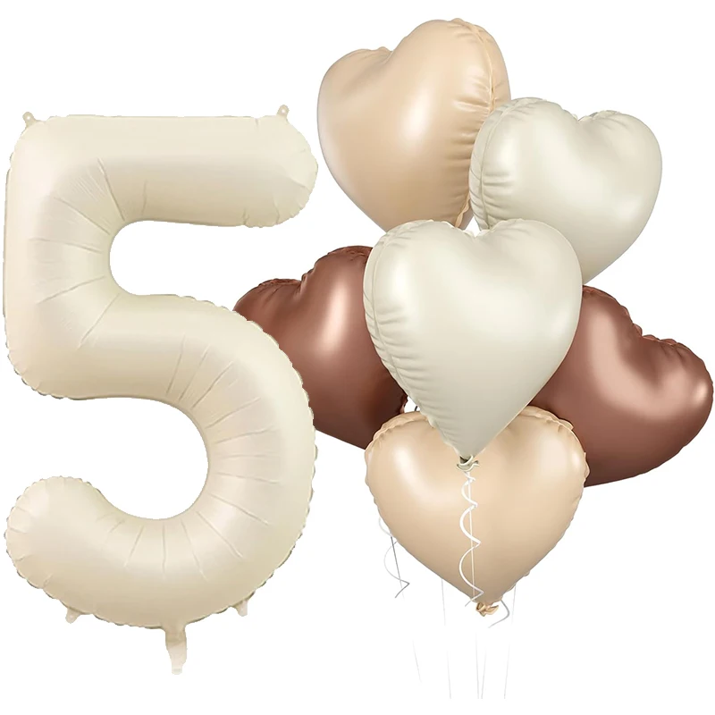 

8 шт. 32-дюймовые воздушные шары из фольги с номером сердца, украшения для вечеринки в честь первого дня рождения, детские товары для девочек 1 2 3 4 5 6 7 8 9 лет