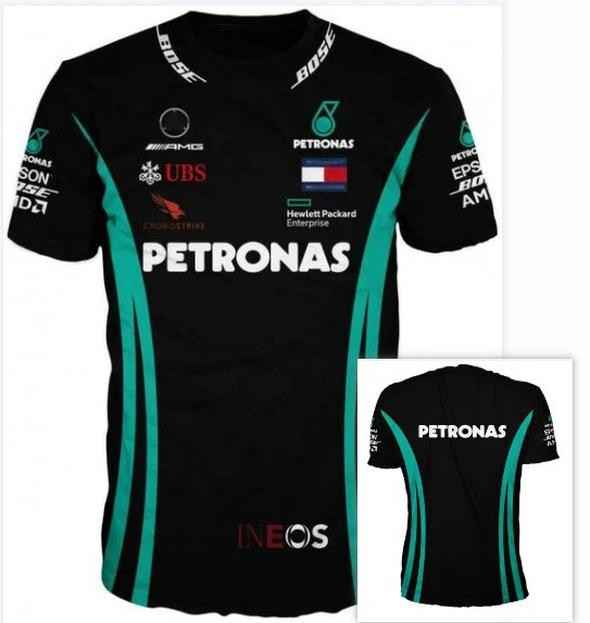 

2019 Men's And Women's Short Sleeve T-shirts Racing Spectators Summer Hits Petronas Joint F1 Formula One Amg Team