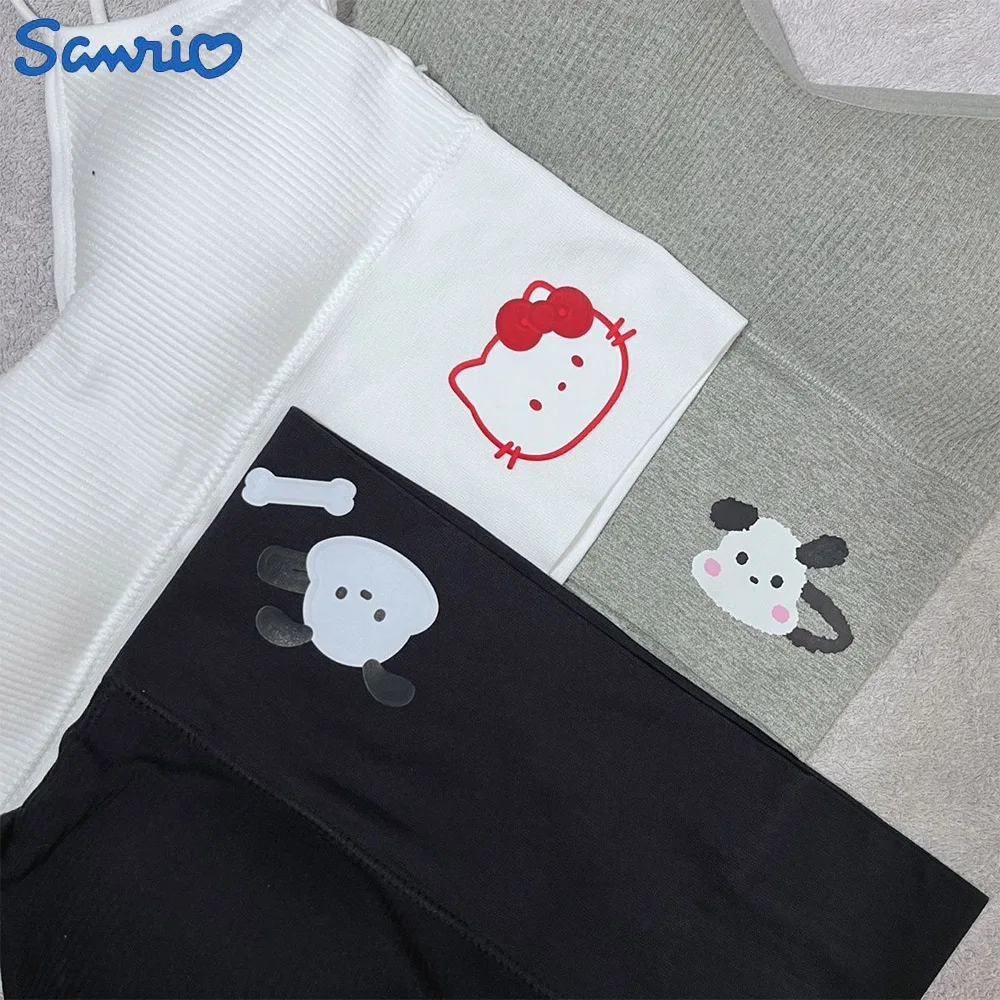 

Sanrio Kawaii Camisole Summer Cotton Sling Hello Kitty Pochacco Underwear Hottie with Chest Pad Breast Wrapping Breathable Gifts