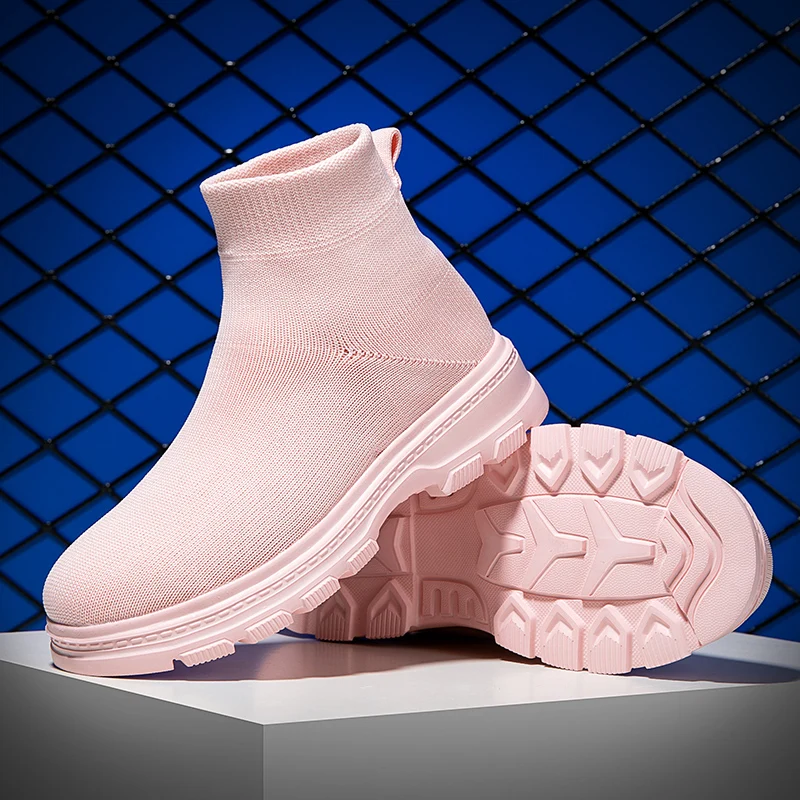 Pink Running Shoes Lightweight Jogging Walking Shoes for Women Breathable Knit Upper Fashion Sneakers Ladies Sports Causal Shoes